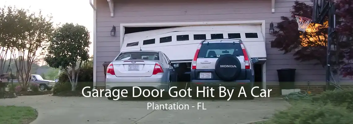 Garage Door Got Hit By A Car Plantation - FL